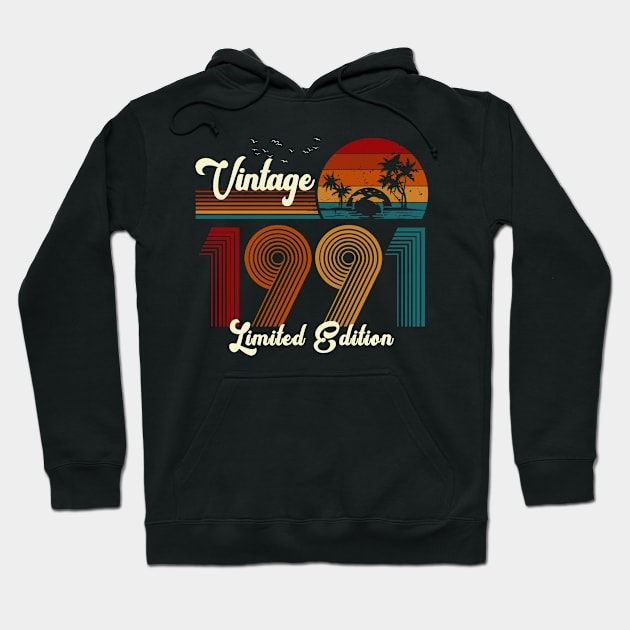 Vintage 1991 Shirt Limited Edition 29th Birthday Gift Hoodie by Damsin